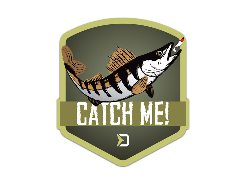 DELPHIN Nálepka CATCH ME 9x8cm - Candát